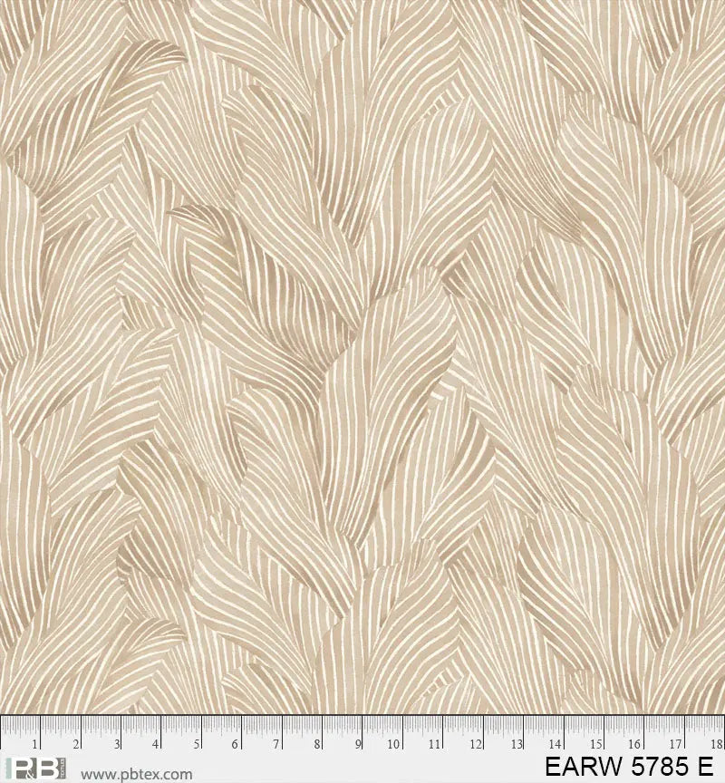 108" Earth Tones Natural Leaf Cotton Wideback Fabric per yard