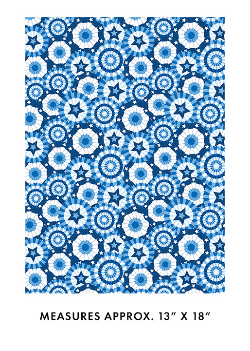 Blue Banner Celebration Cotton Wideback Fabric Per Yard