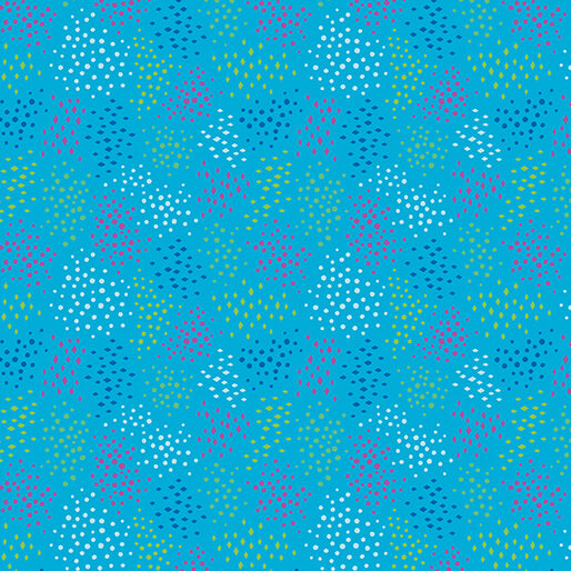 Ditsy Dots Teal Cheeto's World Cotton 44"/45" Fabric Per Yard