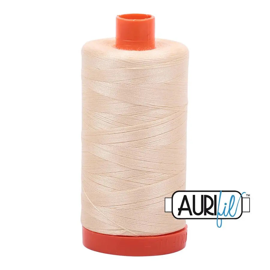 2123 Butter Aurifil Cotton 50wt Large Spool