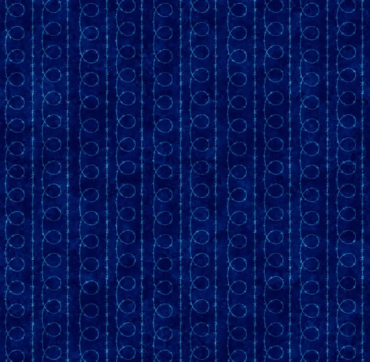 ATXSH Blue Barbed Wire Blender Cotton 44"/45" Fabric Per Yard