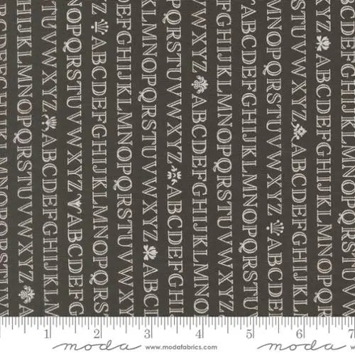 Agatha Road Midnight Words Stripe 44"/45" Fabric Per Yard