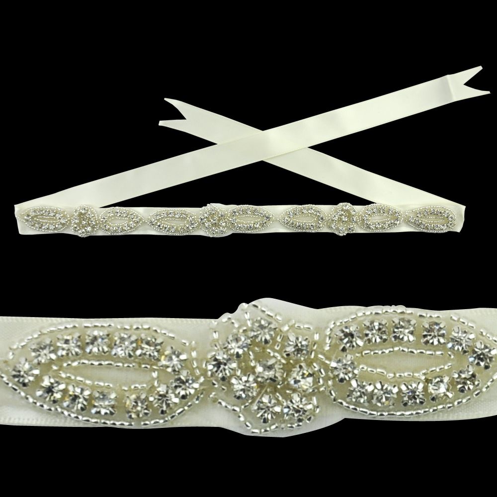 Belagio Enterprises - 12" x 3/4" Rhinestone Sash with Ribbon - BR-Sash-4