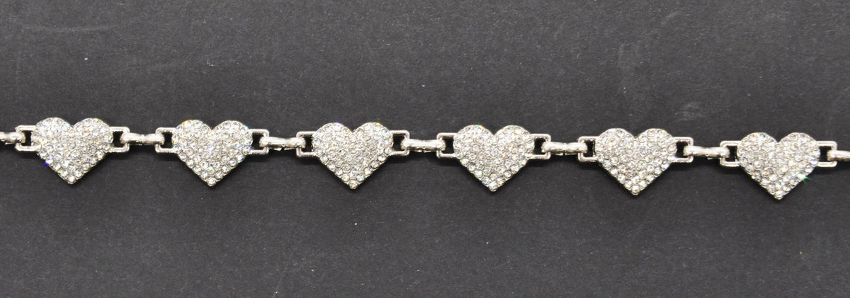 Belagio Enterprises - Rhinestone Trim (10 Yard Roll) - BR-400-10 Heart Shape Gold