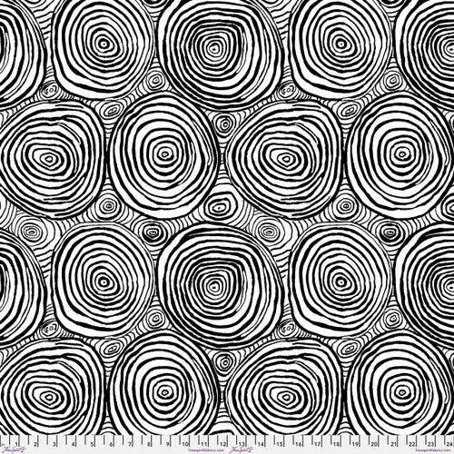 Black And White Onion Rings Cotton Wideback Fabric Per Yard