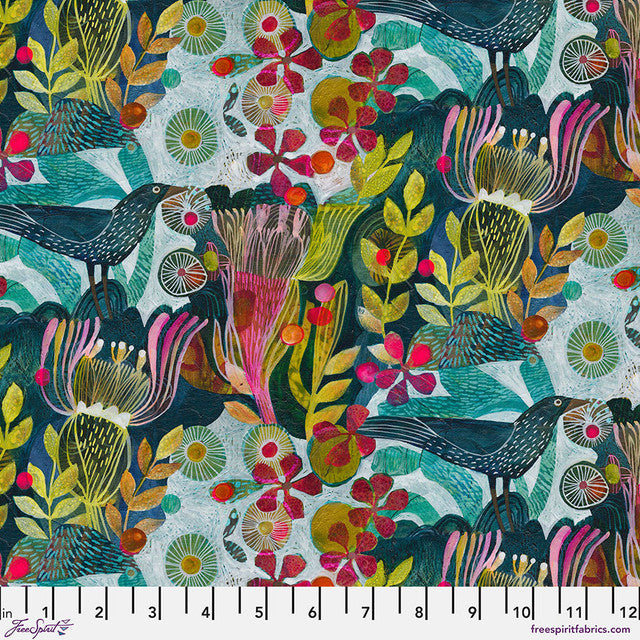 Blossoms Pink Colori Cotton 44"/45" Fabric Per Yard