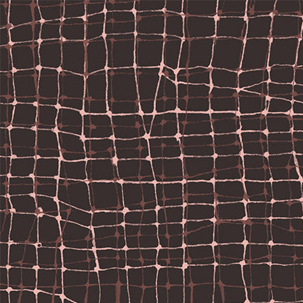 Brown Wiggly Plaid Cotton 44"/45" Fabric Per Yard