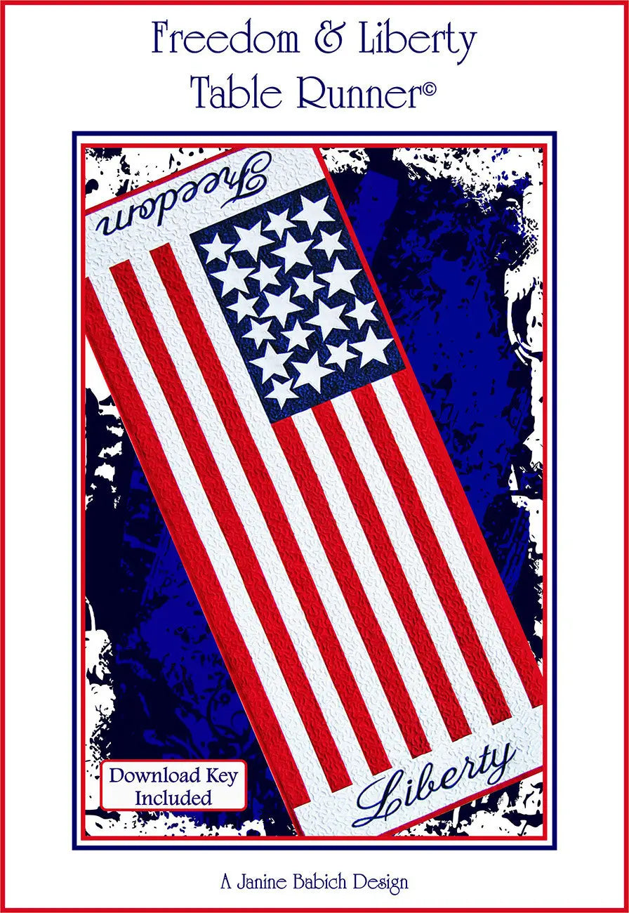 CD Freedom & Liberty Table Runner Machine Embroidery