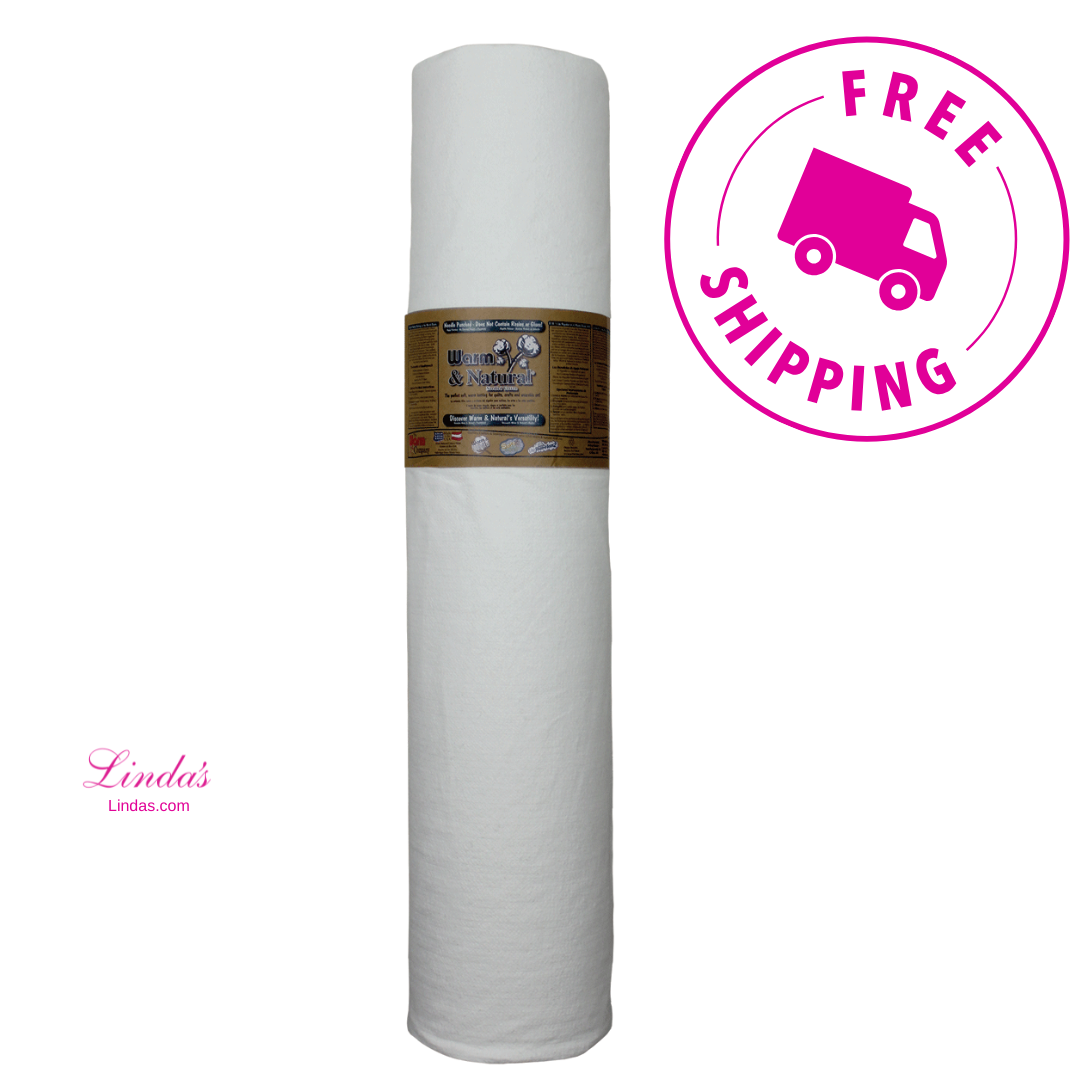 Warm & Natural® Unbleached Needle-Punched Cotton Quilt Batting – 124" x 30 Yard Bolt