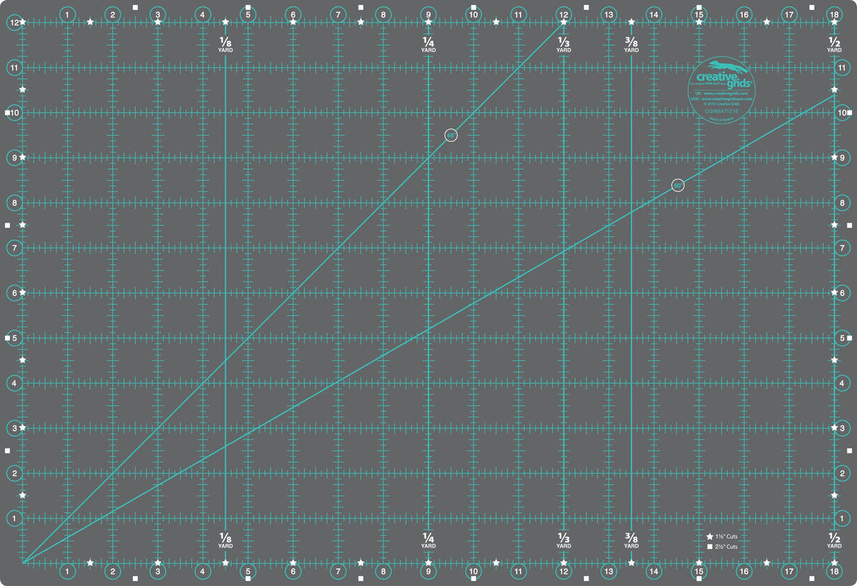 Creative Grids Self-Healing Double Sided Rotary Cutting Mat 12in x 18in