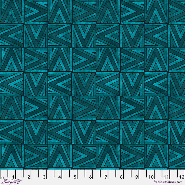 Dark Teal Flight Pattern What the Birds Said Cotton 44"/45" Fabric Per Yard