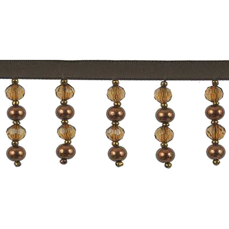 Fantasia Collection - 2" width BEADED FRINGE (15 Yard Roll) - BB-9915-06 Brown