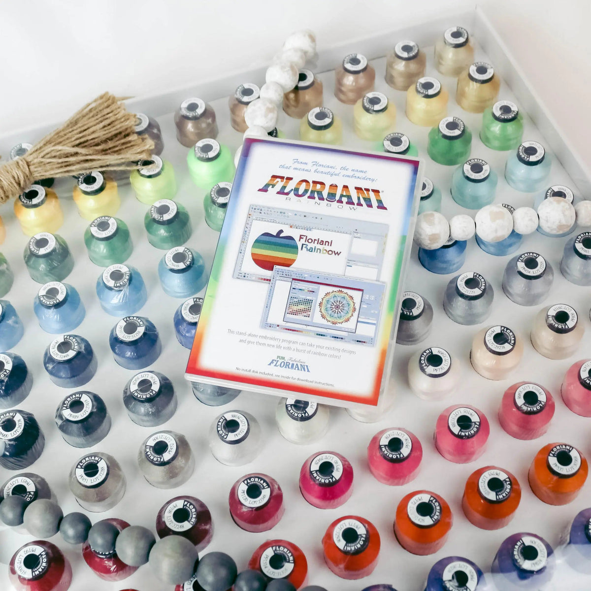 Floriani Thread 120 Spool Set - Spectrum Combo -Includes F120TS & Rainbow Software Preactivated
