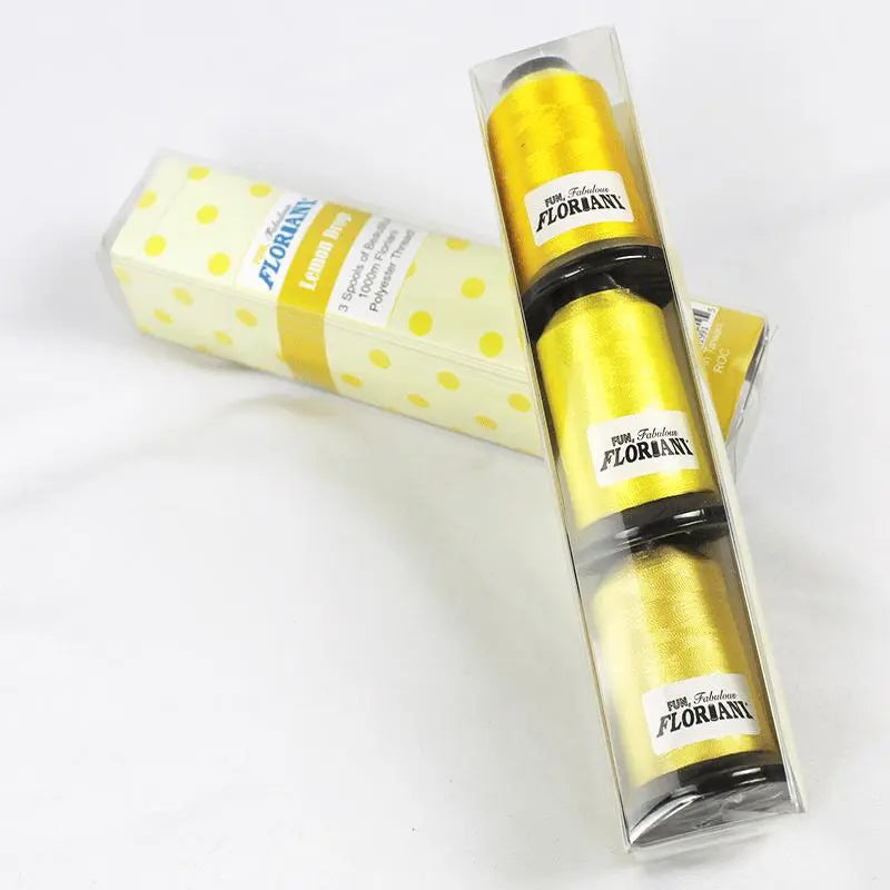 Floriani Thread 3 SPOOL SET - LEMON DROP YELLOW