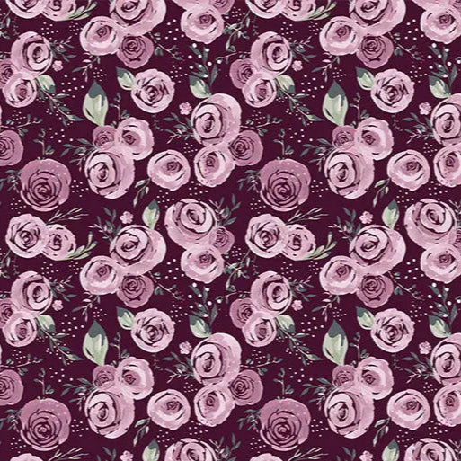 Garden Roses Quilting Cuddle Woodrose Fabric per yard
