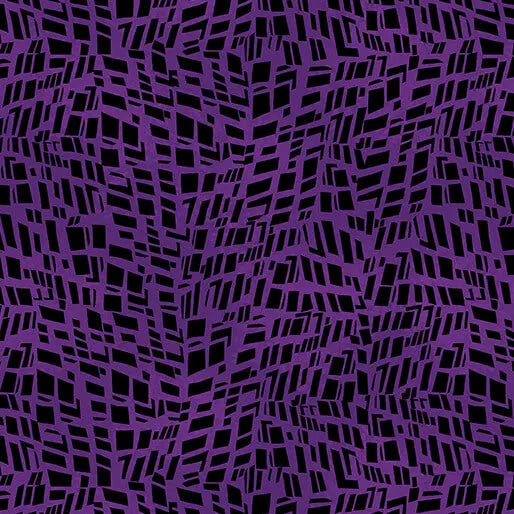Go with the Flow Mosaic Shards Dark Purple Cotton 44"/45" Fabric Per Yard