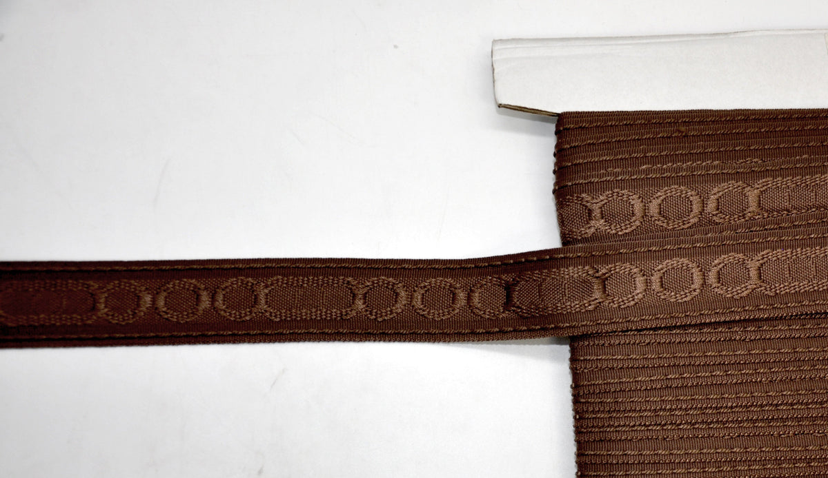Godiva Collection - 1 1/2" width CIRCLE PATTERN BRAID (25 Yard Roll) - BR-7097-88/66 Dark Brick and Chocolate