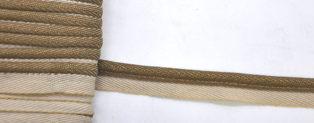 Godiva Collection - 1/4" Width PIPING CORD with LIP (50 Yard Roll) - BC-10098-82/28 Taupe and Beige