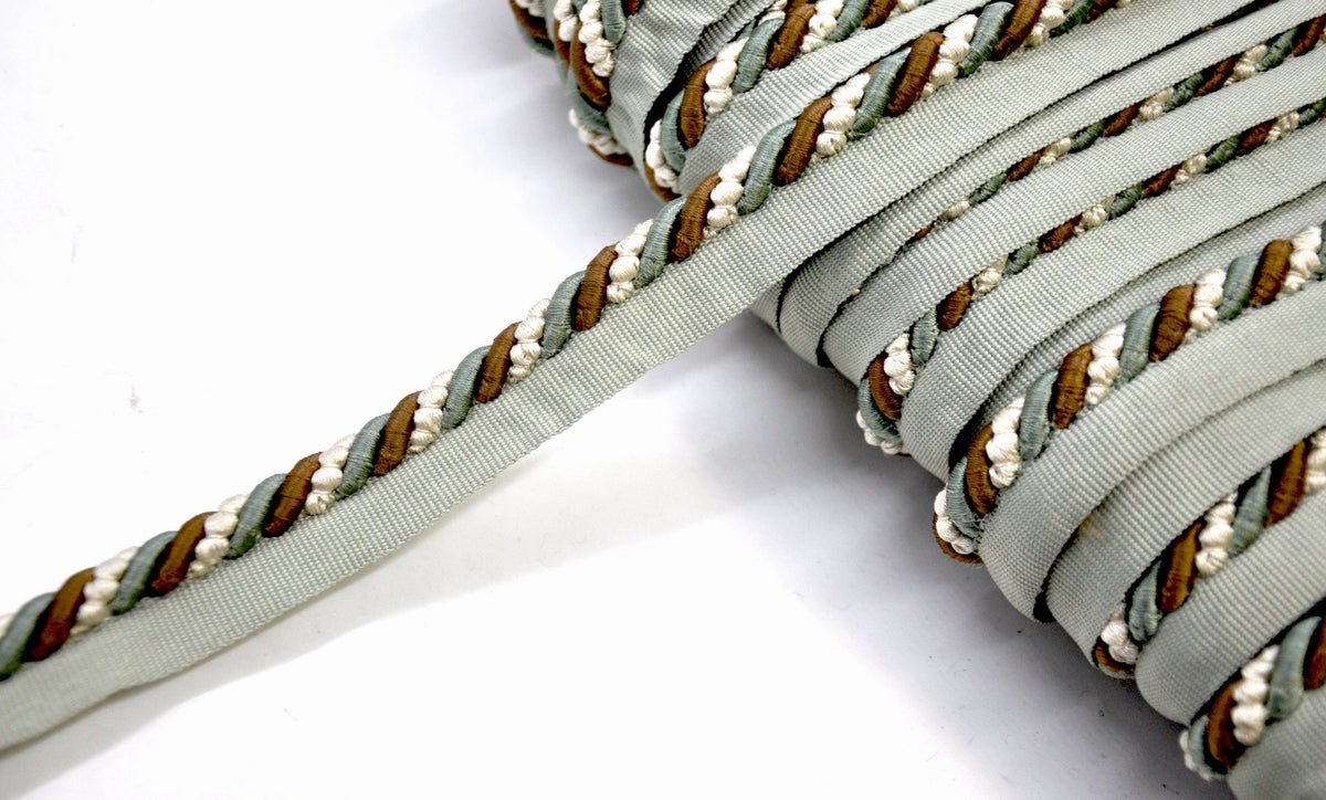 Godiva Collection - 3/8" Width CORD with LIP (50 Yard Roll) - BC-10097-33/28 Turquoise and Beige