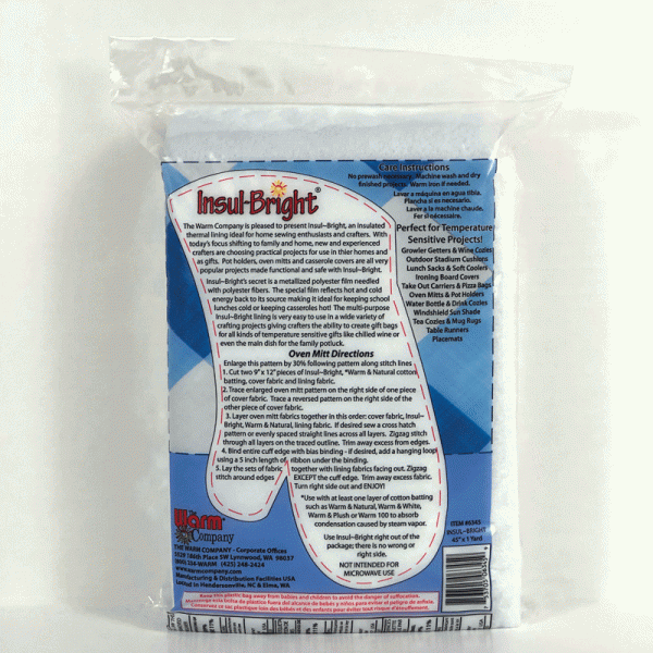 Insul-Bright® Insulating Thermal Lining – 45" x 1 Yard – Full Case