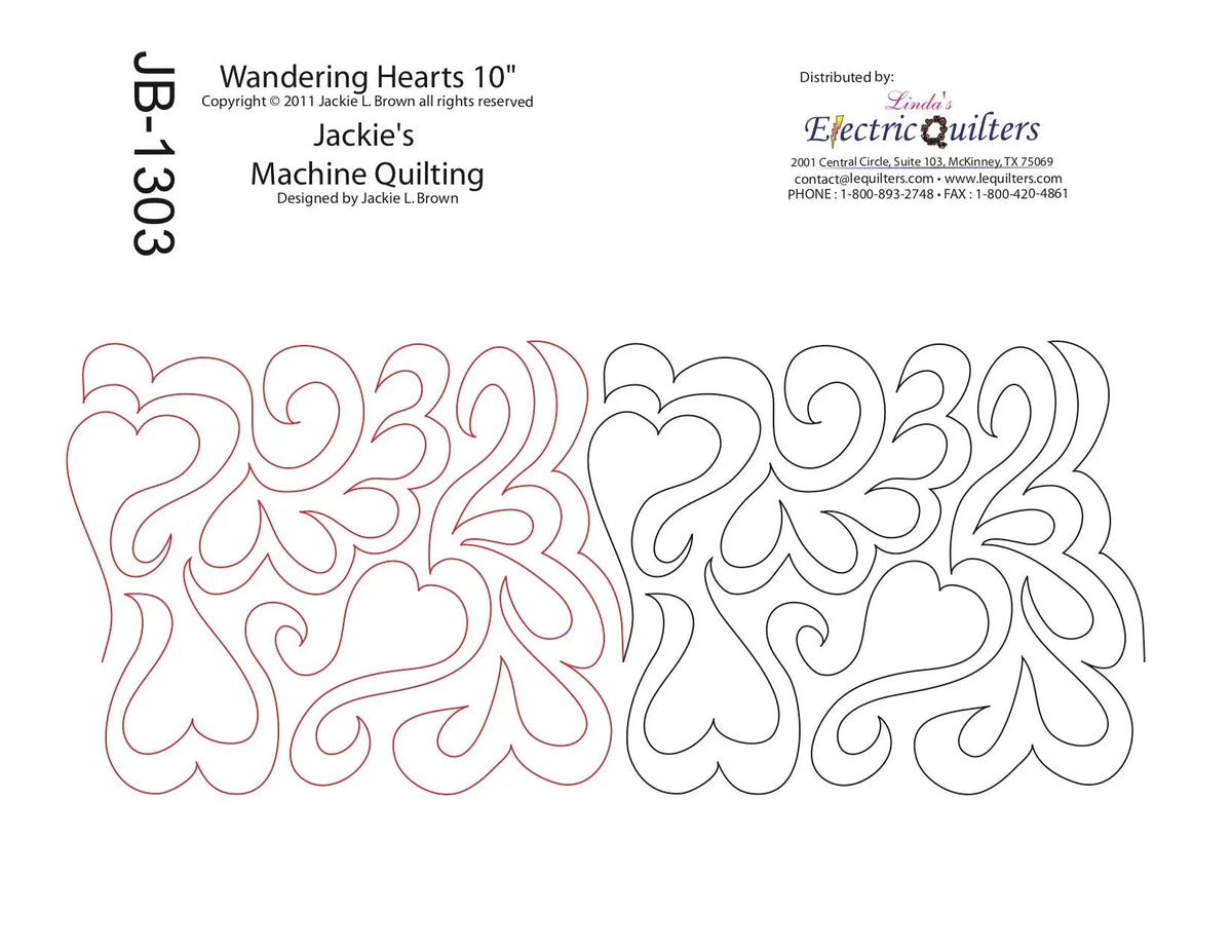 1303 Wandering Hearts Pantograph by Jackie Brown