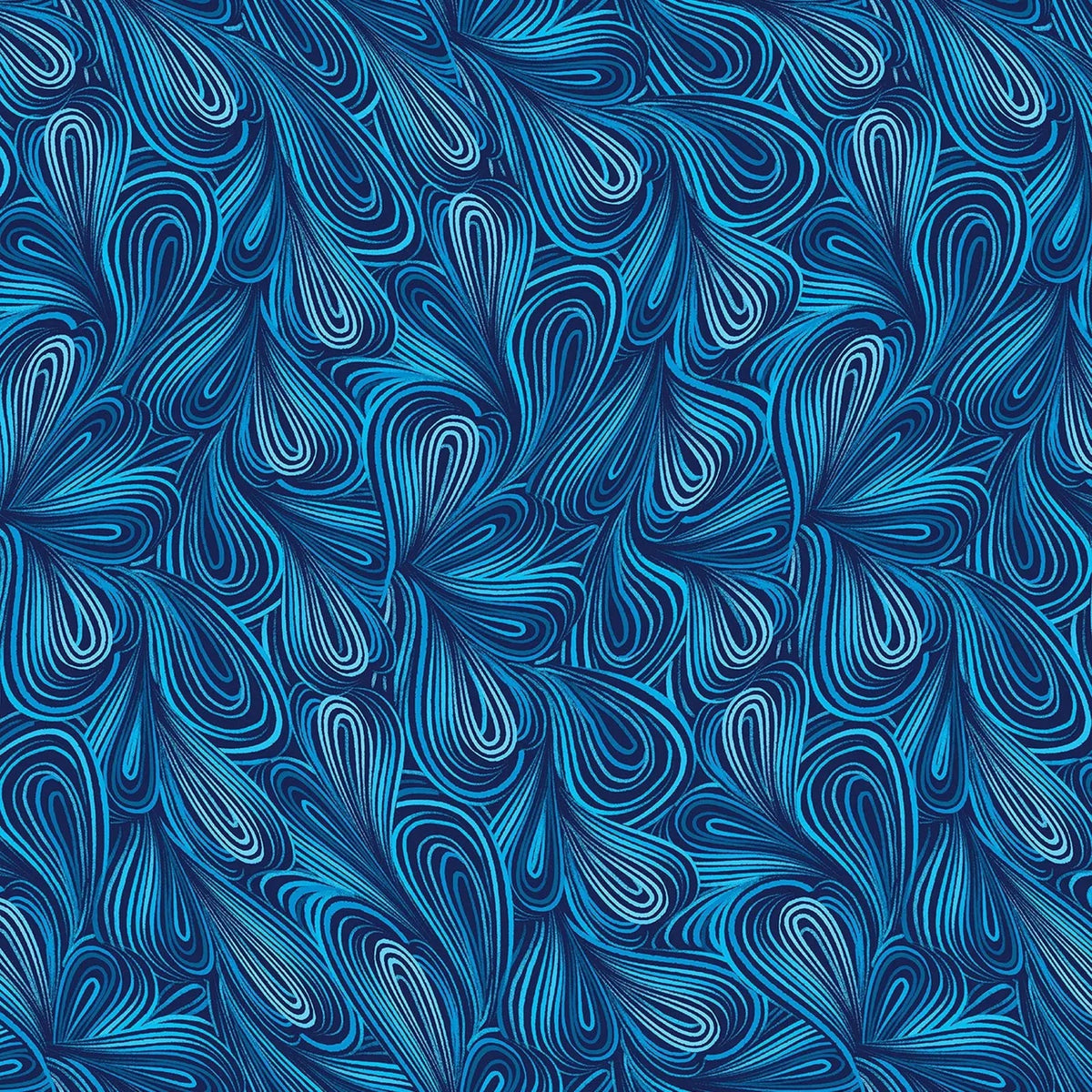 Blue Turquoise Color Flow Cotton Wideback Fabric Per Yard