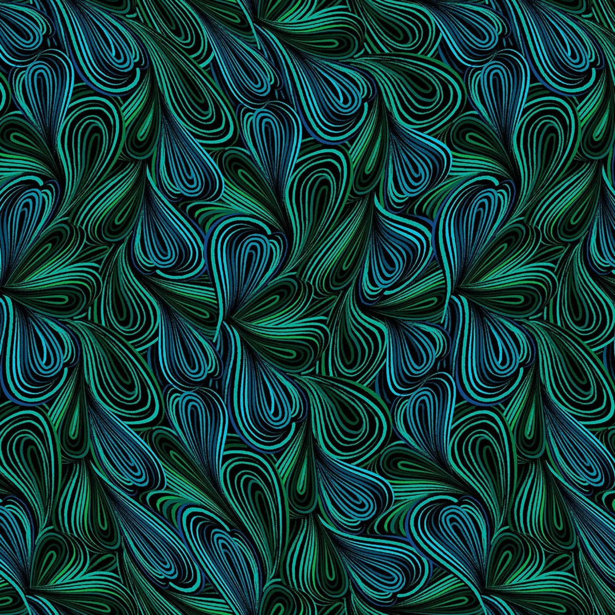 Green Multi Color Flow Cotton Wideback Fabric Per Yard