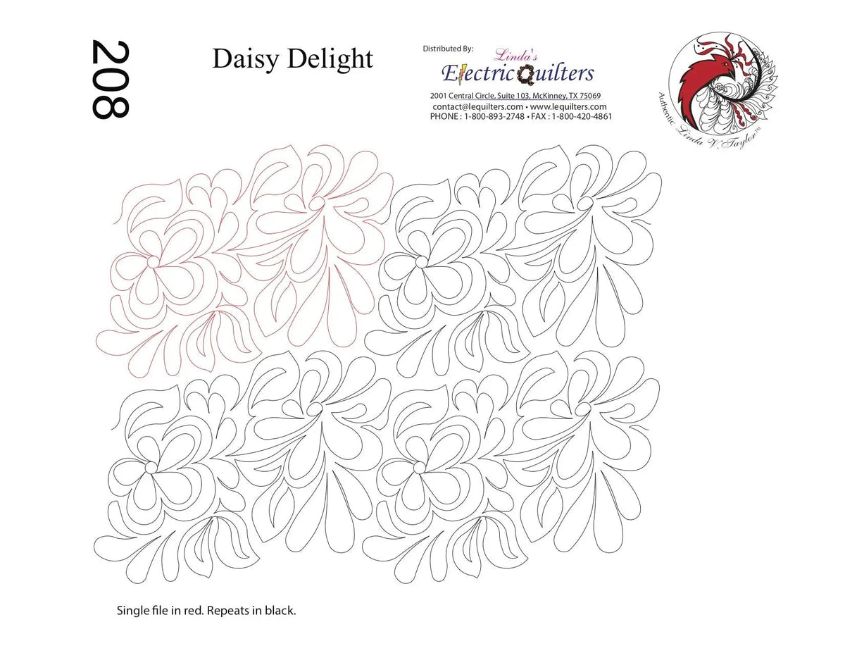 208 Daisy Delight Pantograph by Linda V. Taylor