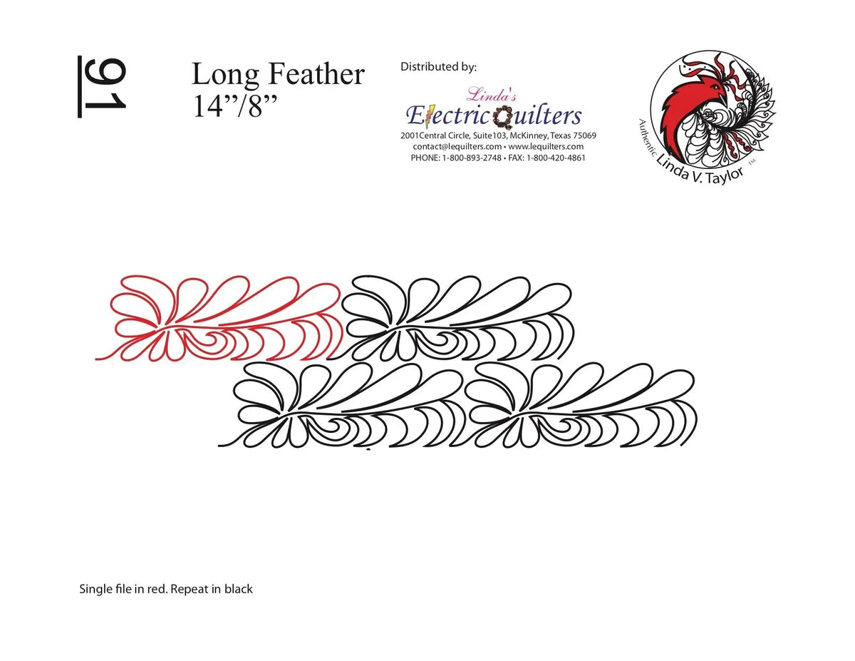091 Long Feather Pantograph by Linda V. Taylor
