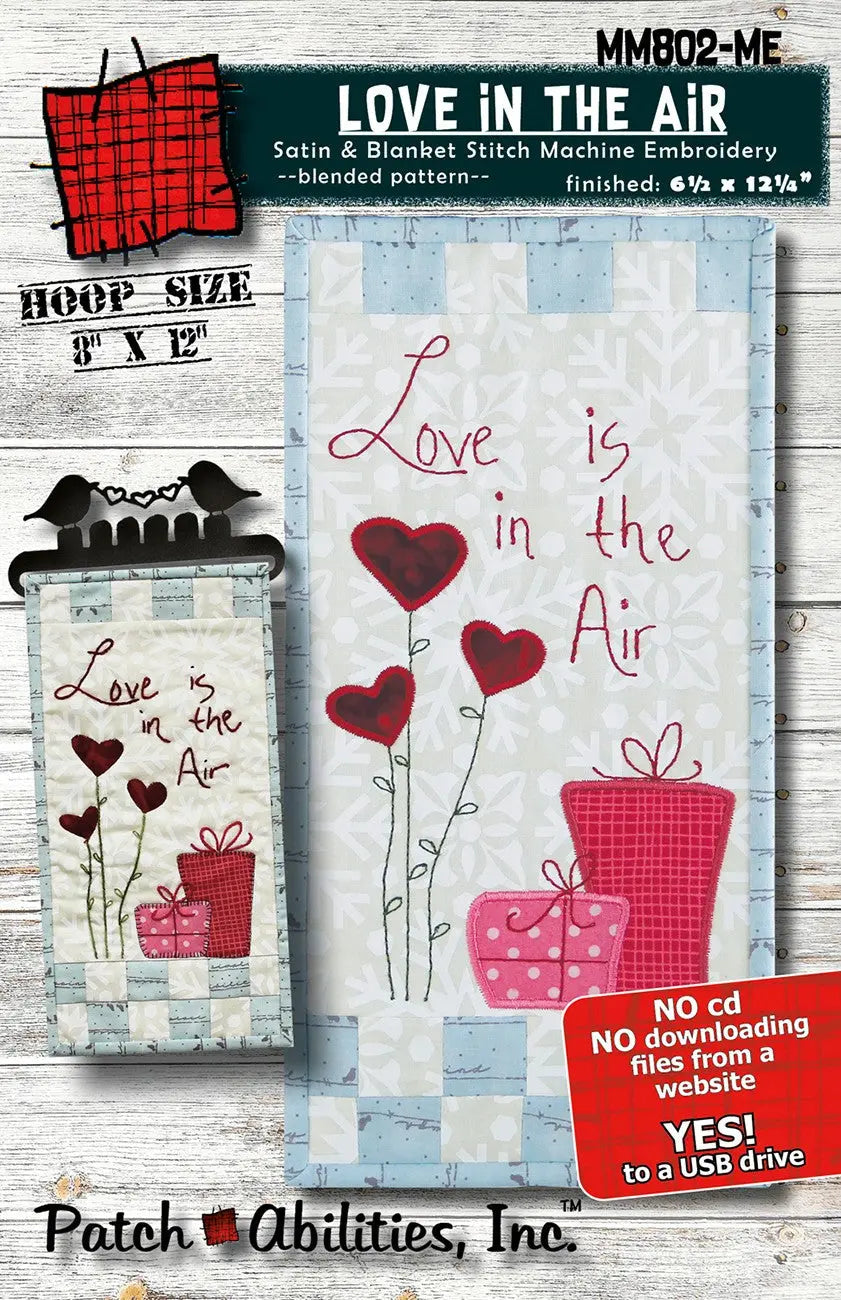 Love In The Air Pattern Machine Embroidery Version