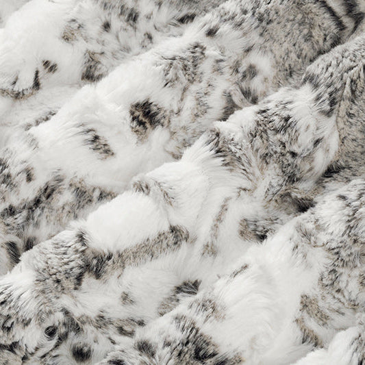Luxe Cuddle Snowy Owl Charcoal 58"/60" Fabric per yard