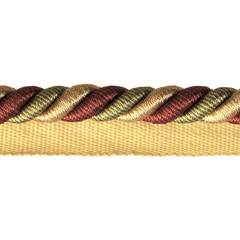 Milante Collection - 3/8" CORD WITH LIP (50 Yard Roll) - BC-1023-82/17 Taupe and Wine Red