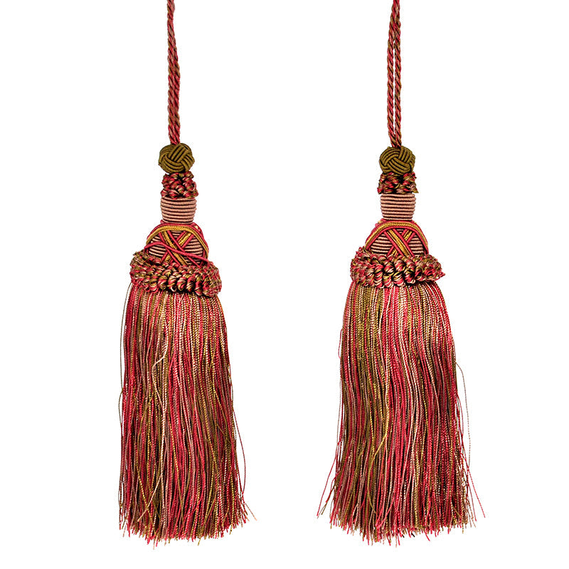 Milante Collection - 8" Length TASSEL - BT-509-18/16 Rust and Olive Green (2 Pieces per Pack)