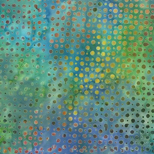 Multi Blue Big Little Dots Cotton 44"/45" Fabric Per Yard