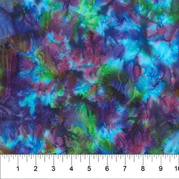 Multi Tropical Splash Cotton Batik Wideback Fabric per yard