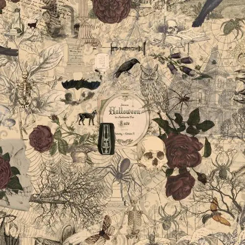 Multi Vintage 3 Sisters Haunted Mansion 44"/45" Fabric Per Yard