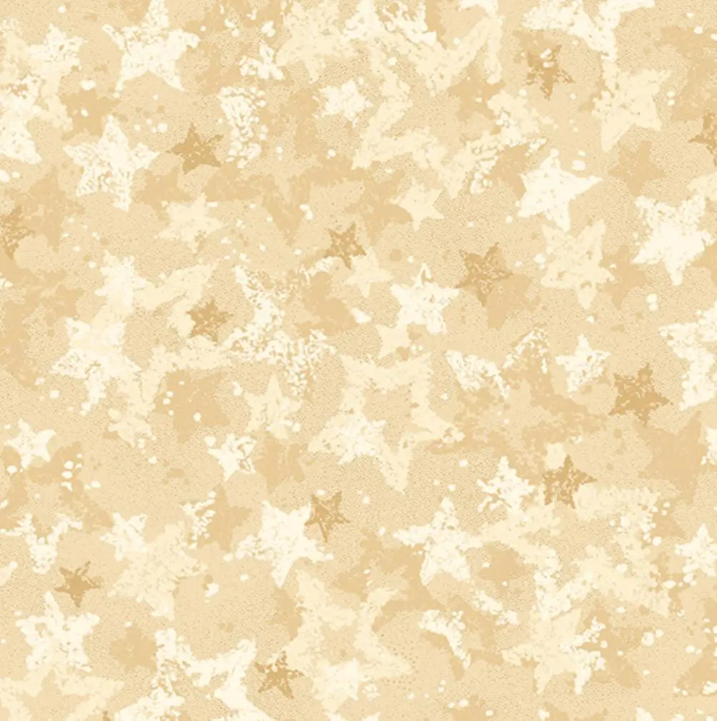 Natural Star Cream Cotton Wideback Fabric per yard