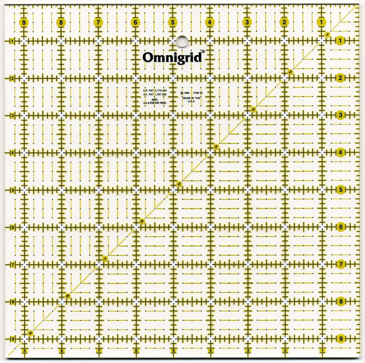 Omnigrid Ruler 9 1/2in Square