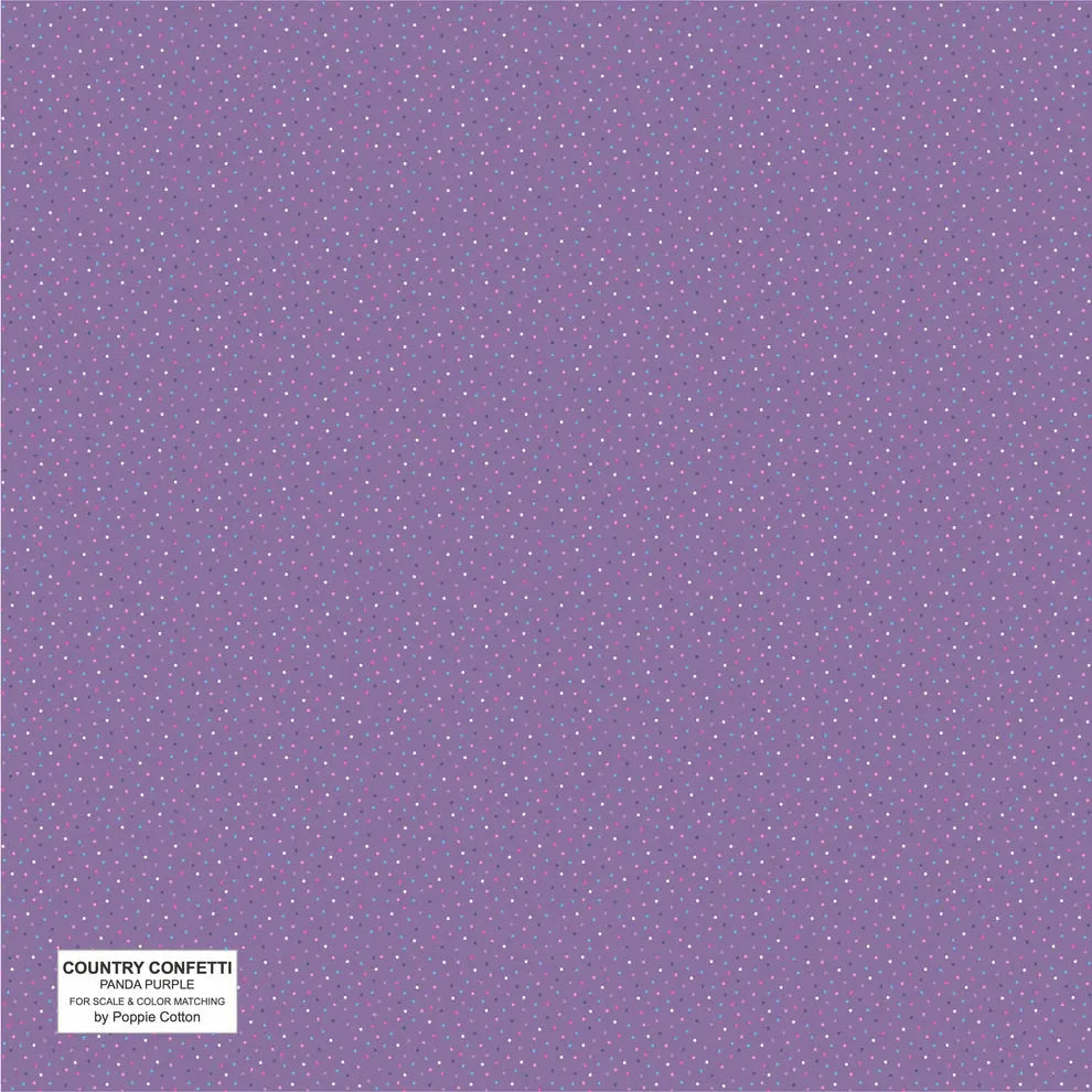 Party Panda Purple Cotton 44"/45" Fabric Per Yard