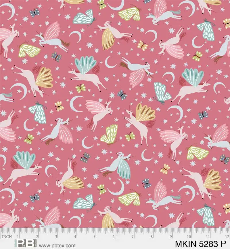Pink Mystical Kingdom Unicorns 44"/45" Fabric Per Yard