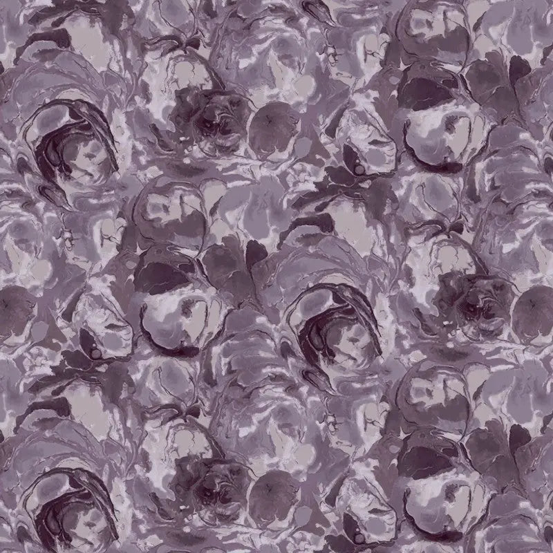 Purple Quarry Paint Swirls Cotton Wideback Fabric per yard