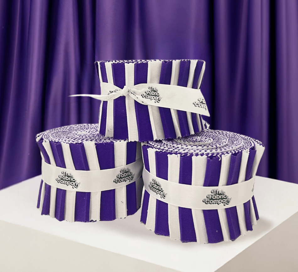 Supreme Solids - 2.5" Roll - Purple & White (20 cuts)