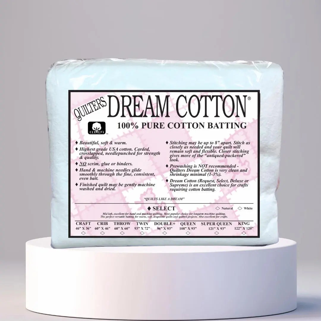 Quilters Dream Select White Cotton Batting Package — Craft 46" × 36"