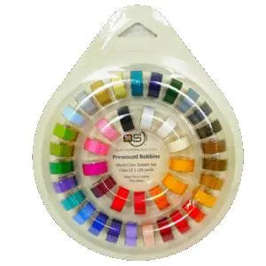 Quilters Select Class 15 Bobbins Qty 40 with bobbin ring - Multi-Color