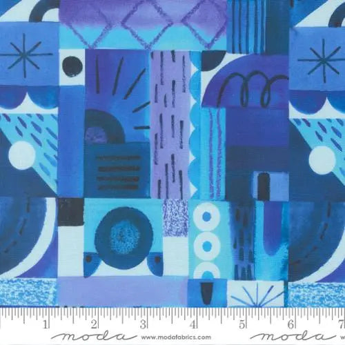 Radiant Sky Geometric Cotton 44"/45" Fabric Per Yard