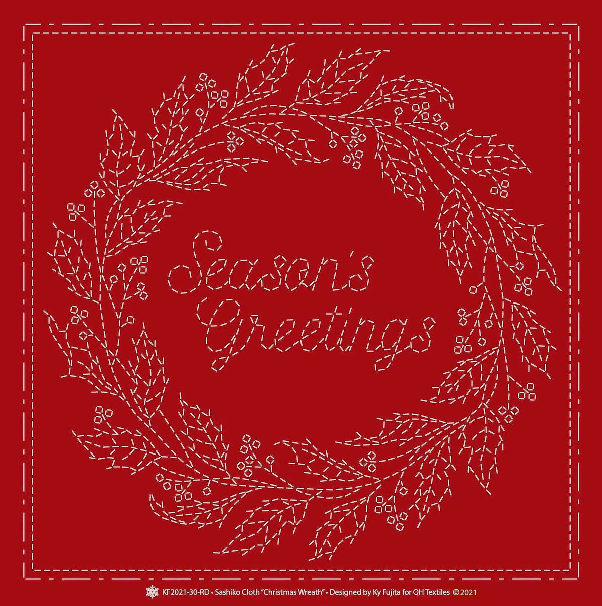 Sashiko Cloth Christmas WreathRD