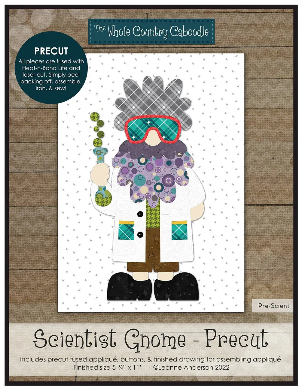 Scientist Gnome Precut Fused Applique Pack