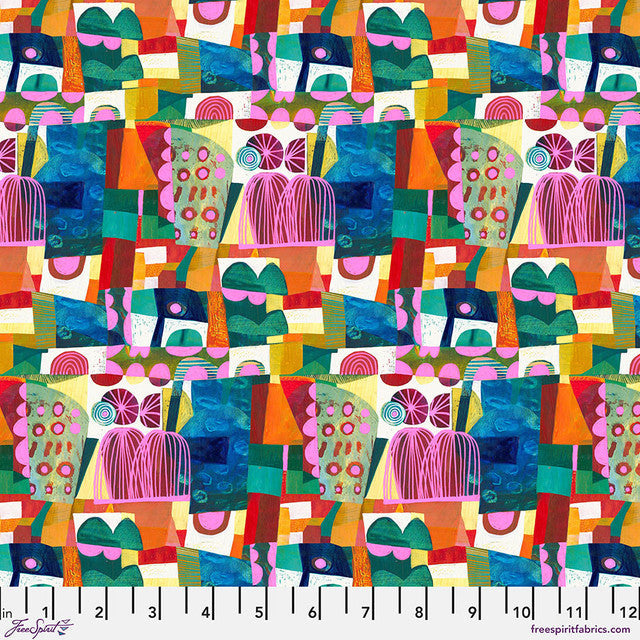 Talipa Multi Colori Cotton 44"/45" Fabric Per Yard