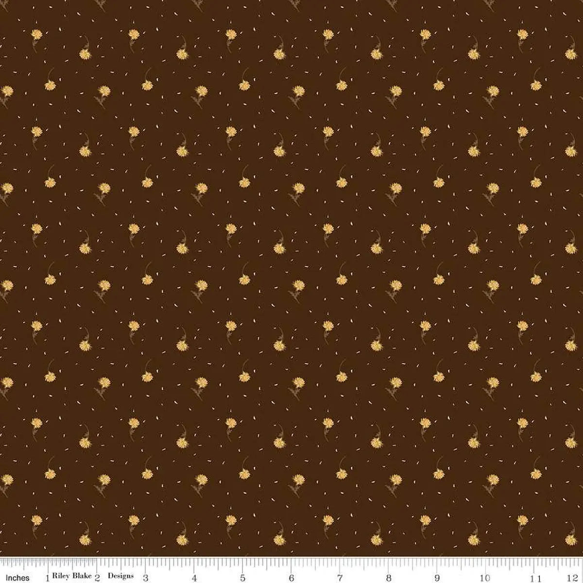 The Awe of Autumn Flower Toss Brown 43"/44" Fabric Per Yard