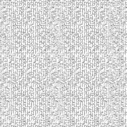 White With Black Script Cotton Wideback Fabric per yard